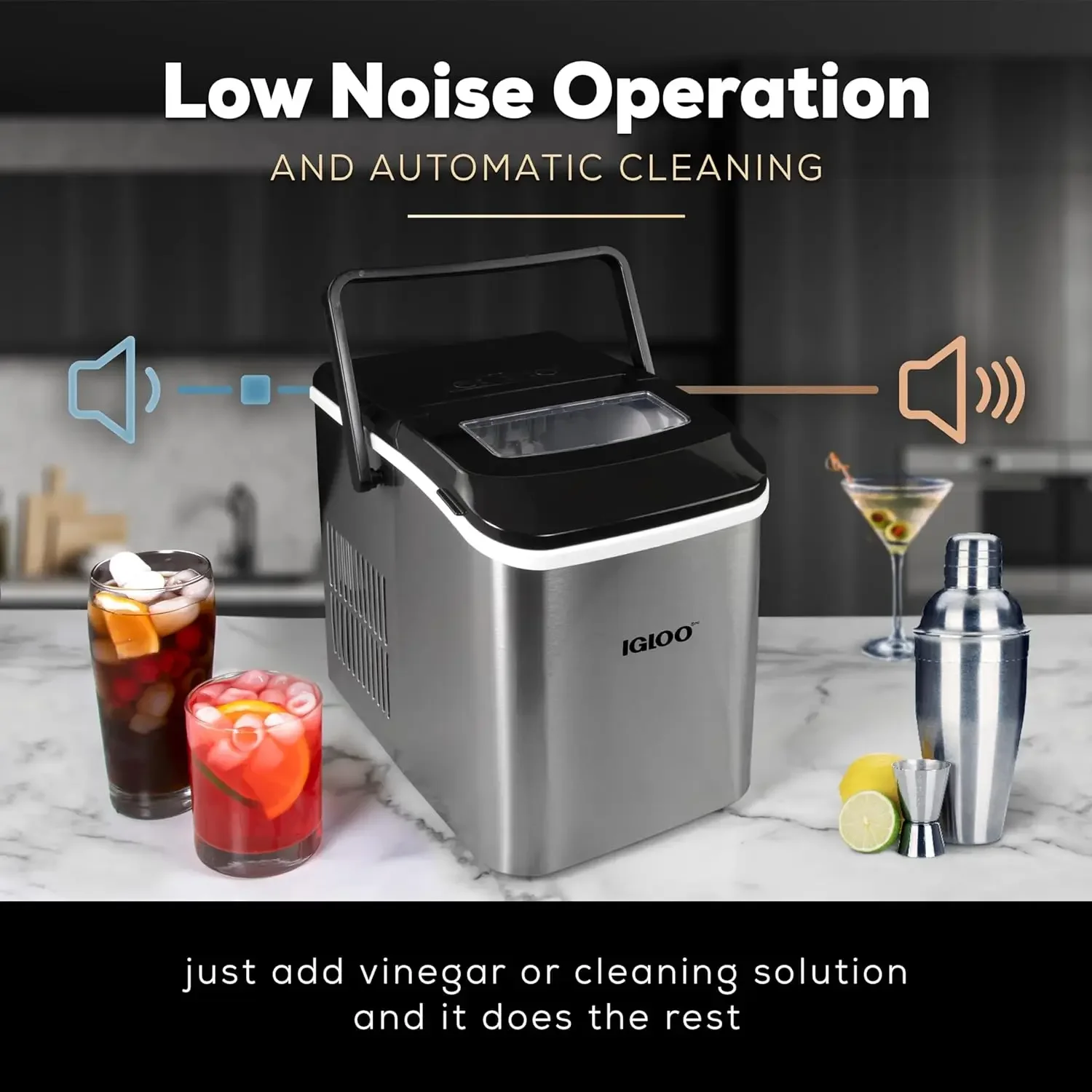 NEW Automatic Self-Cleaning Portable Electric Countertop Ice Maker Machine With Handle 26 Pounds in 24 Hours 9 Ice Cubes Ready