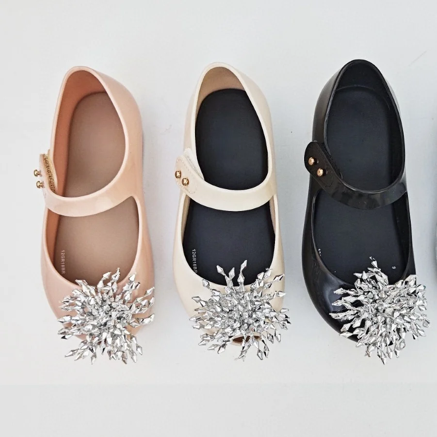 

Brazil Brand Girl's Princess Single Shoes Original Style Bling Soft Sole Summer Children's Crystal Shiny Girls Sandals HMI194