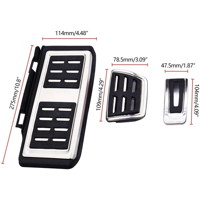 Pédales de frein d'accélérateur en acier inoxydable, repose-pieds, Golf 7, Skoda Octavia, A3, S3