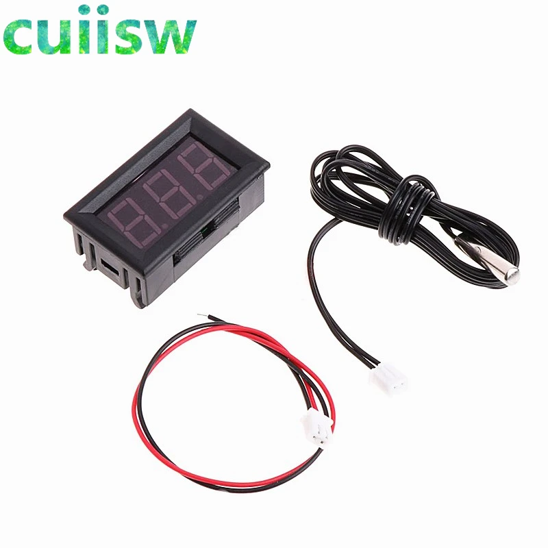 DC 12V Mini Digital LED Thermometer for Car Temperature Monitor Panel Meter Measuring Range -50-110C with Temperature Probe