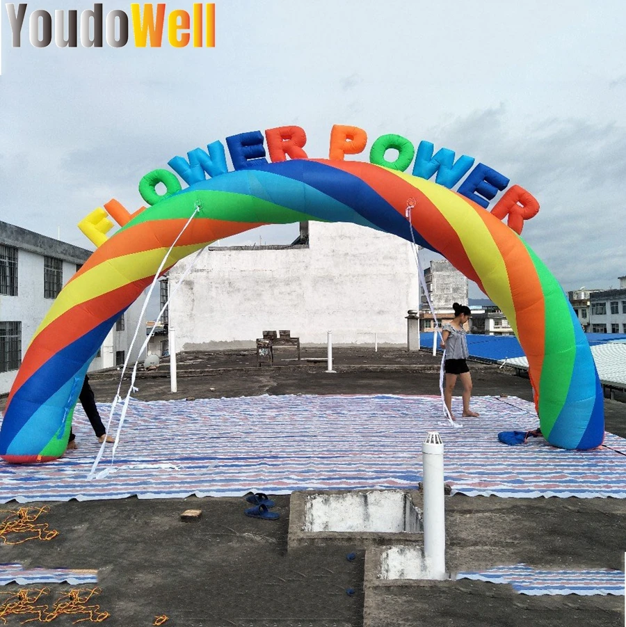 The Inflatable Rainbow Spiral Arch Is  Used For Advertising Sales Leased With Letters Park Booths And Other Places