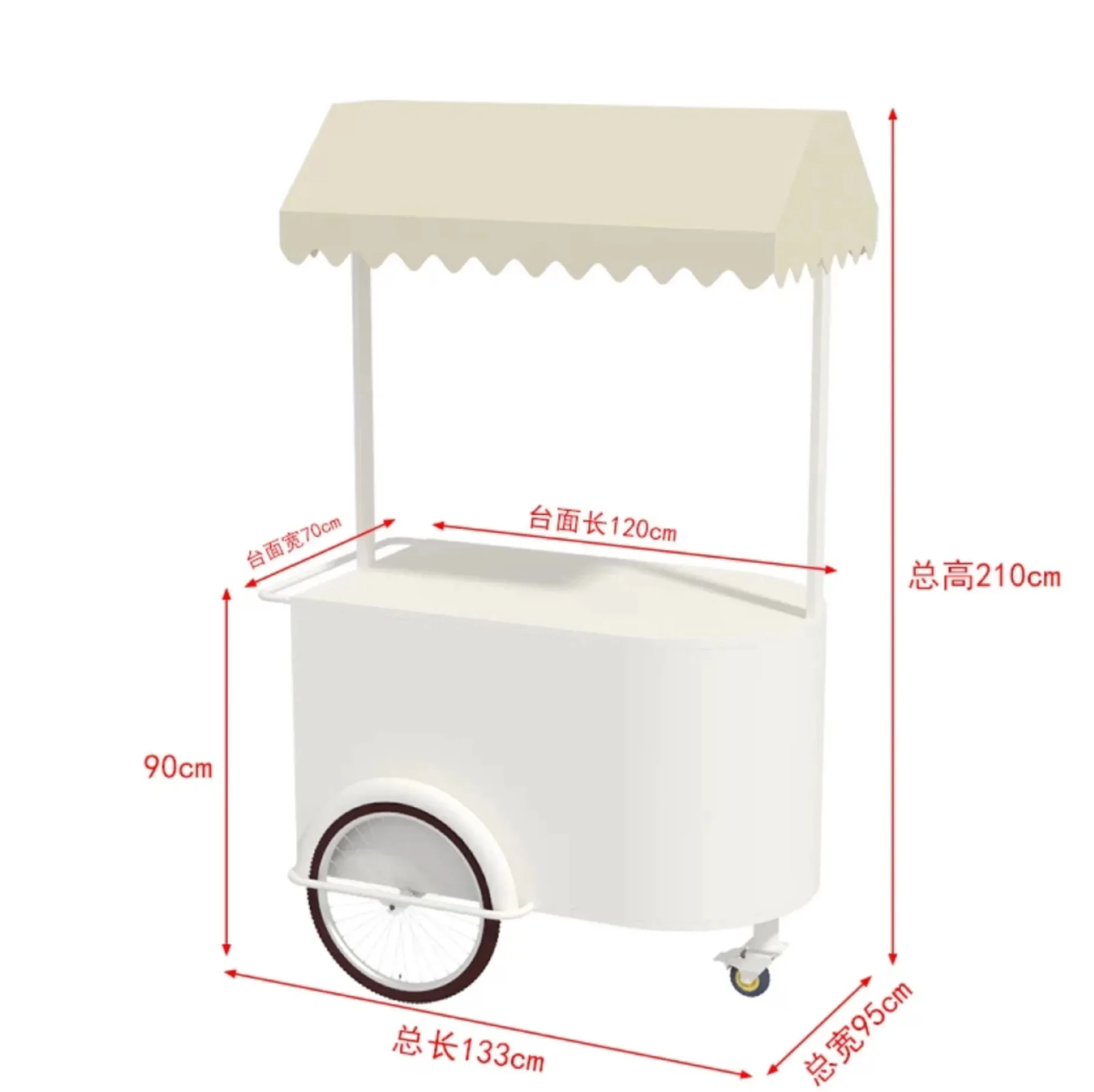 Ice cream truck Movable display cabinet Commercial multi-function stall cart Commercial