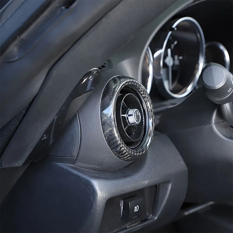 

For Mazda MX-5 Miata ND 16-26 Real Carbon Fiber Car Console Air Condition Vent Outlet Ringn Cover Trim Interior Car Accessories
