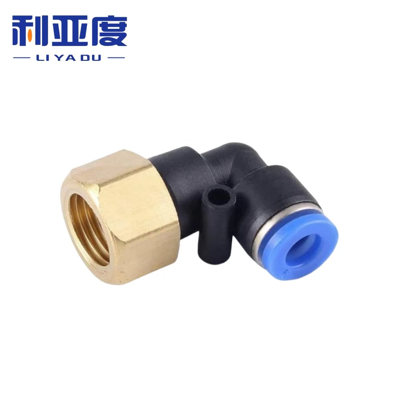 10 шт. пневматические фитинги PLF, внутренняя резьба 1/8, 1/4, 3/8, 1/2, наружный диаметр шланга 4/6/8/10/12 мм, воздушный локоть, соединительная трубка, нажимные фитинги