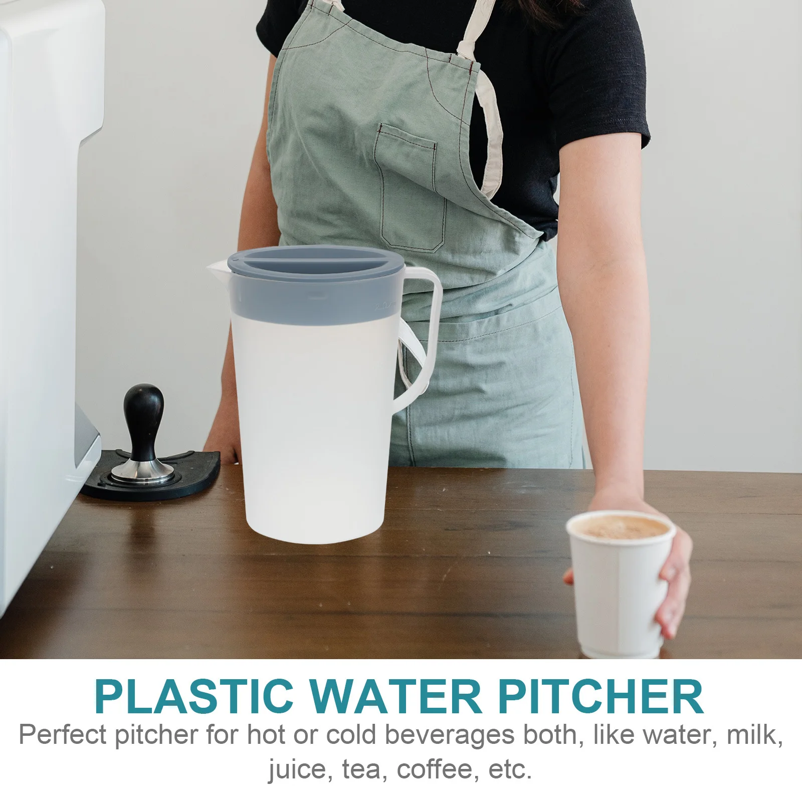 

Cold Water Bottle Large Capacity Heat-Resistant Plastic Juice Pot For Picnics Parties Swimming Pools V-Shaped Spout Lid Design