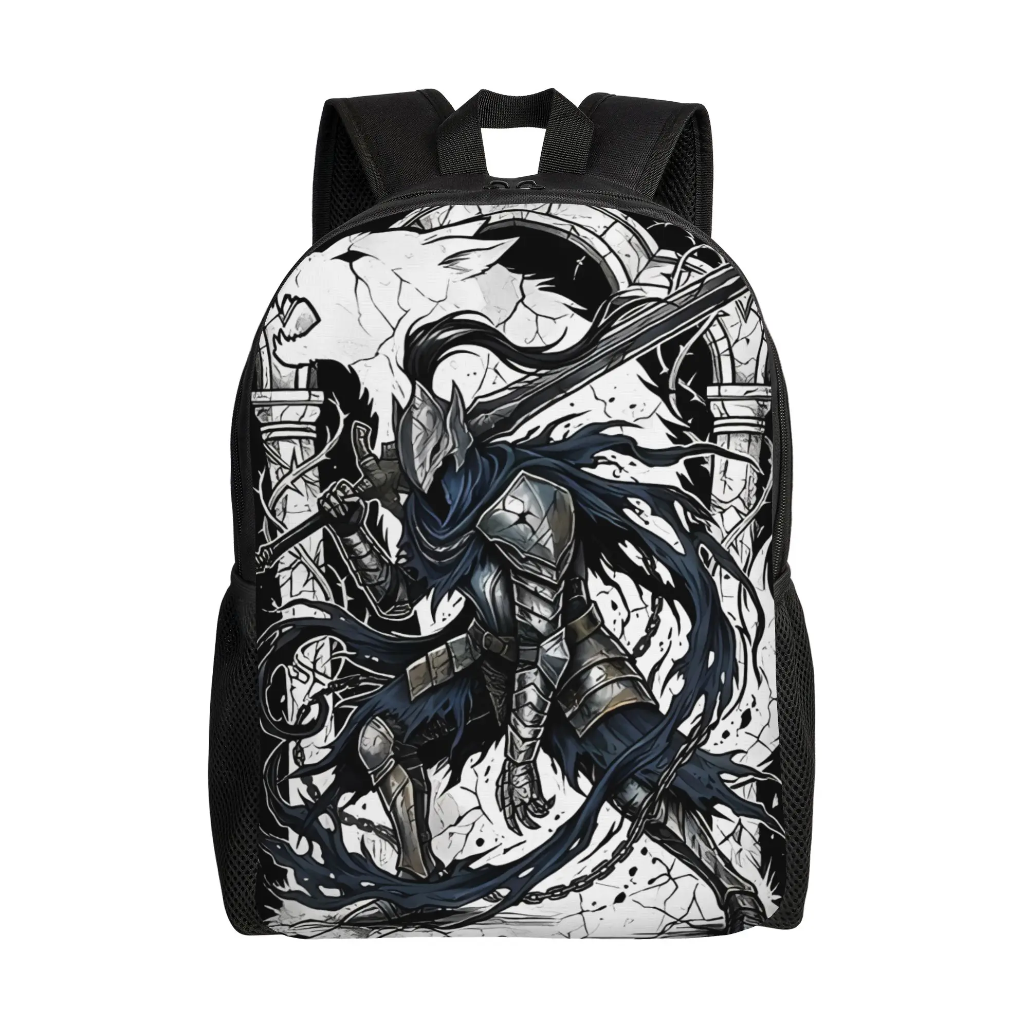 Dark Fantasy Abyss Knight Cursed Sword Wolf Sif DDark Souls Schoolbag Daily mochila Large Capacity Schoolbag Back To School