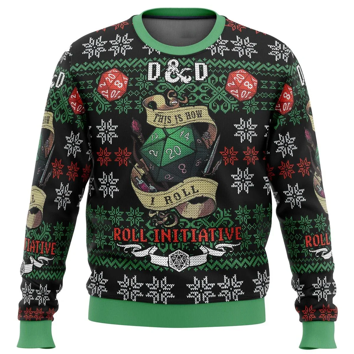 

3D Sweatshirt And Top Autumn And Winter Roll Initiative Dungeons & Dragons Ugly Christmas Sweater Gift Santa Claus Pullover Mens