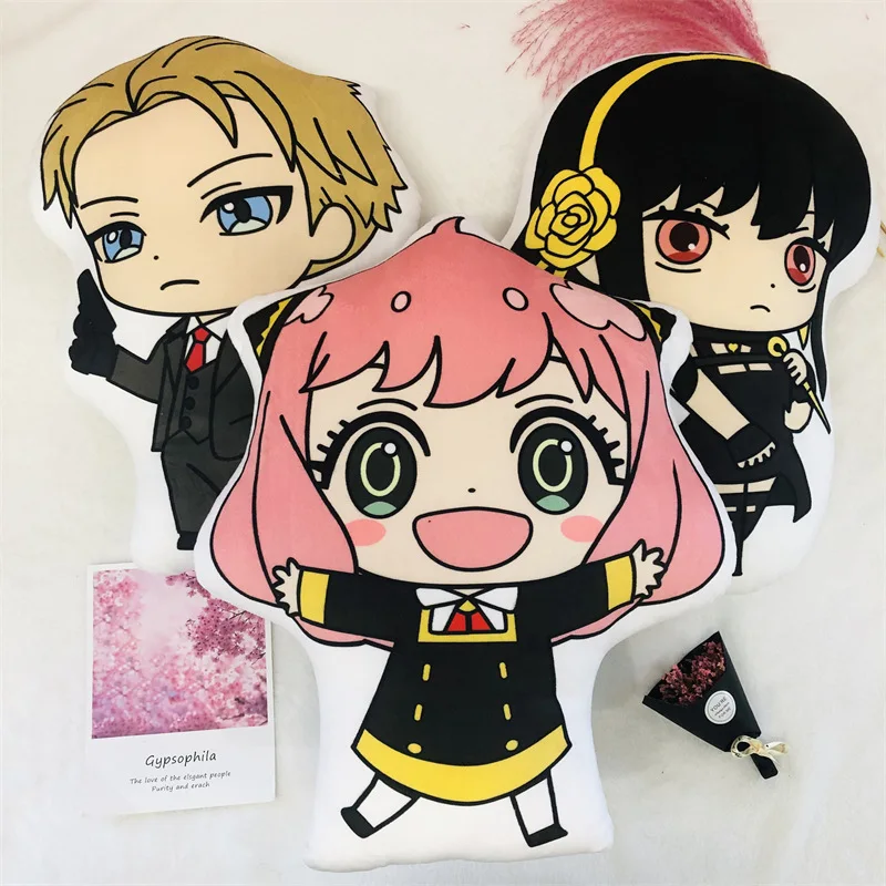 

Anime Spy X Family Anya Forger Yor Forger Lloyd Forger Sitting Plush Pillow Anime Irregular Shaped Doll Cushion Home Decor Gift
