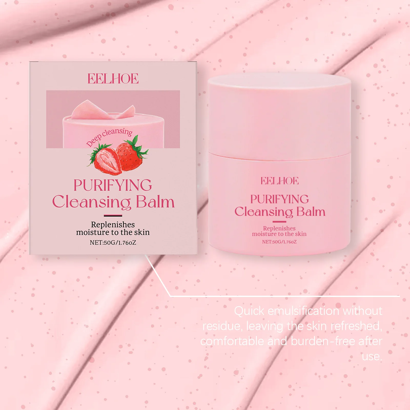 Picture 5: Eelhoe Strawberry Gentle Makeup Remover Cream Shrink Pores Reduce Blackhead Keep Moisturize Oil Control Facial Deep Clean Creams