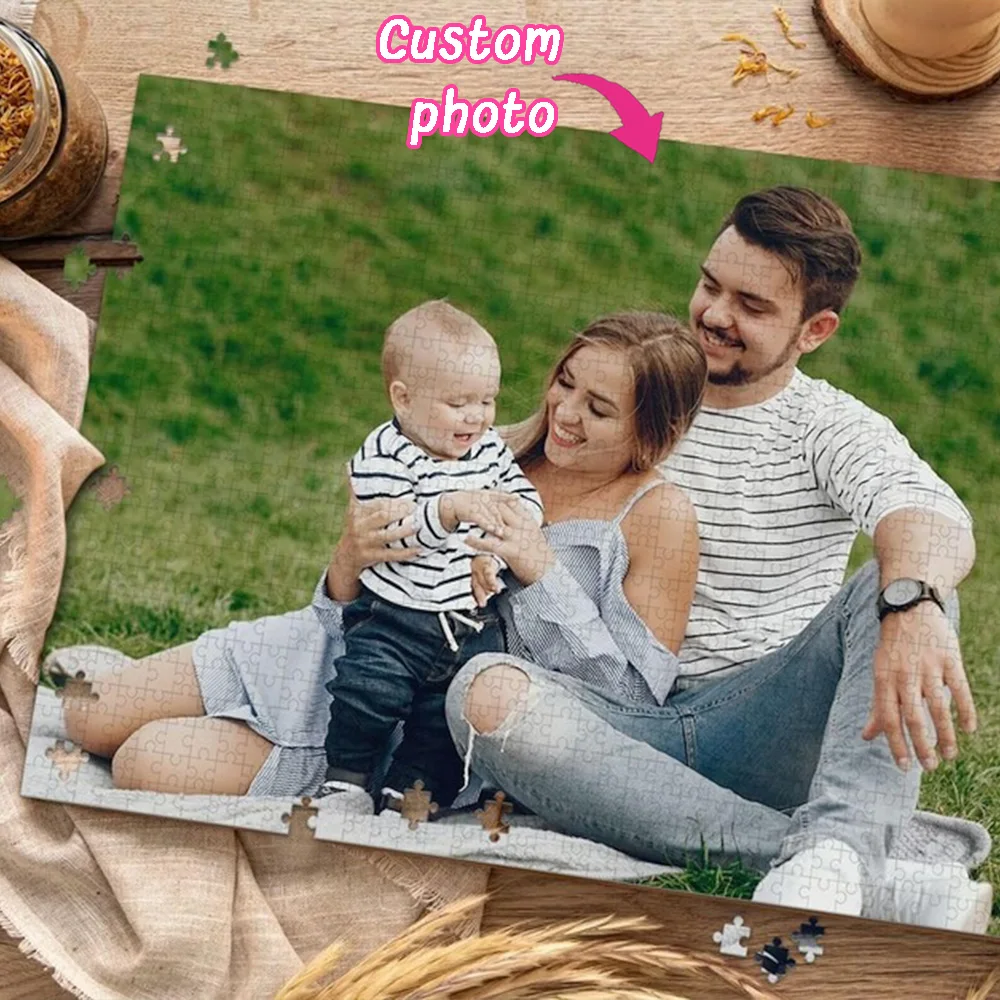 Custom Photo Wood Jigsaw 35/300/500/1000pcs Personalized Puzzle for Wedding Party Favor