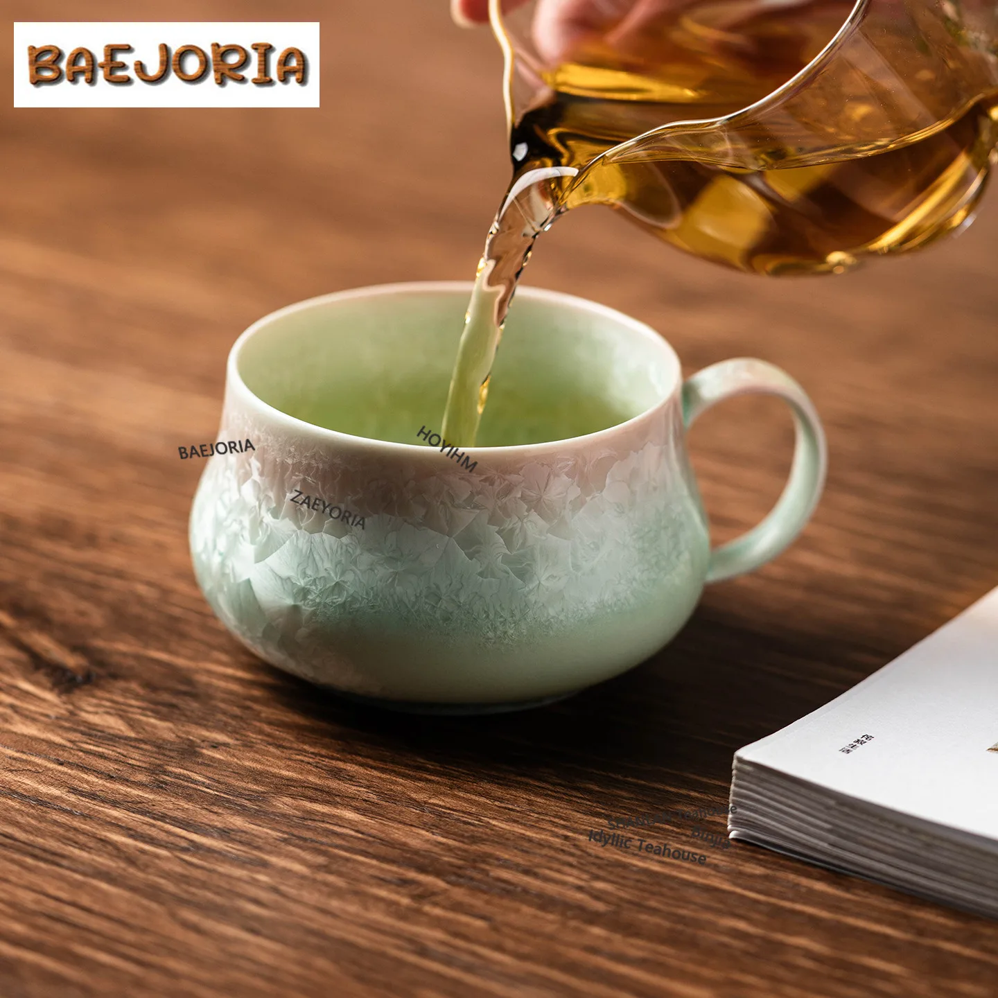 BAEJORIA 210ml Kiln-transformed Crystalline Glaze Coffee Mug Breakfast Mug Afternoon Tea Mug Office Water Cup Tea Services