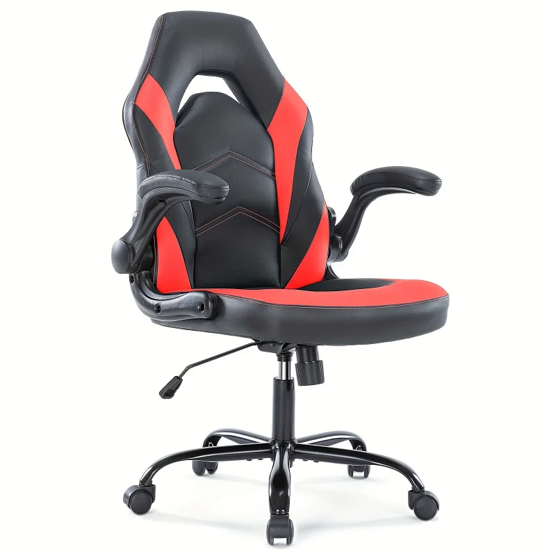 Custom.Office Desk Leather Gaming Computer Chair with Adjustable Swivel Task and Flip-up Arms Adults