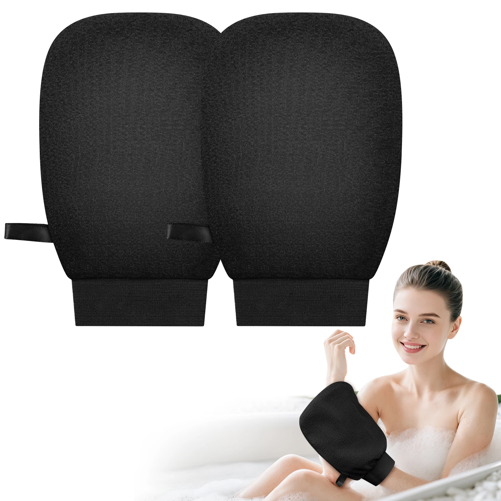 Dusch-Tiefenpeeling-Handschuhe SPA-Peelingbürste Reinigungs-Schrubbhandschuh zum Entfernen abgestorbener Hautzellen Duschhandtuch Schaum-Körpermassage – Detail 6
