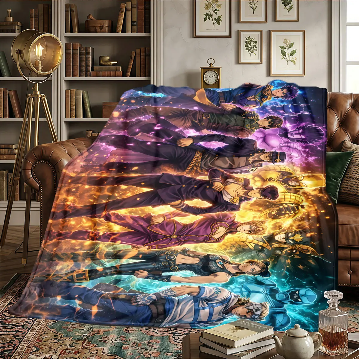 JoJos Bizarre Adventure Patterns Home Blanket Lightweight and portable for Naps Beds Warmth and Comfort Halloween Gifts -HE21