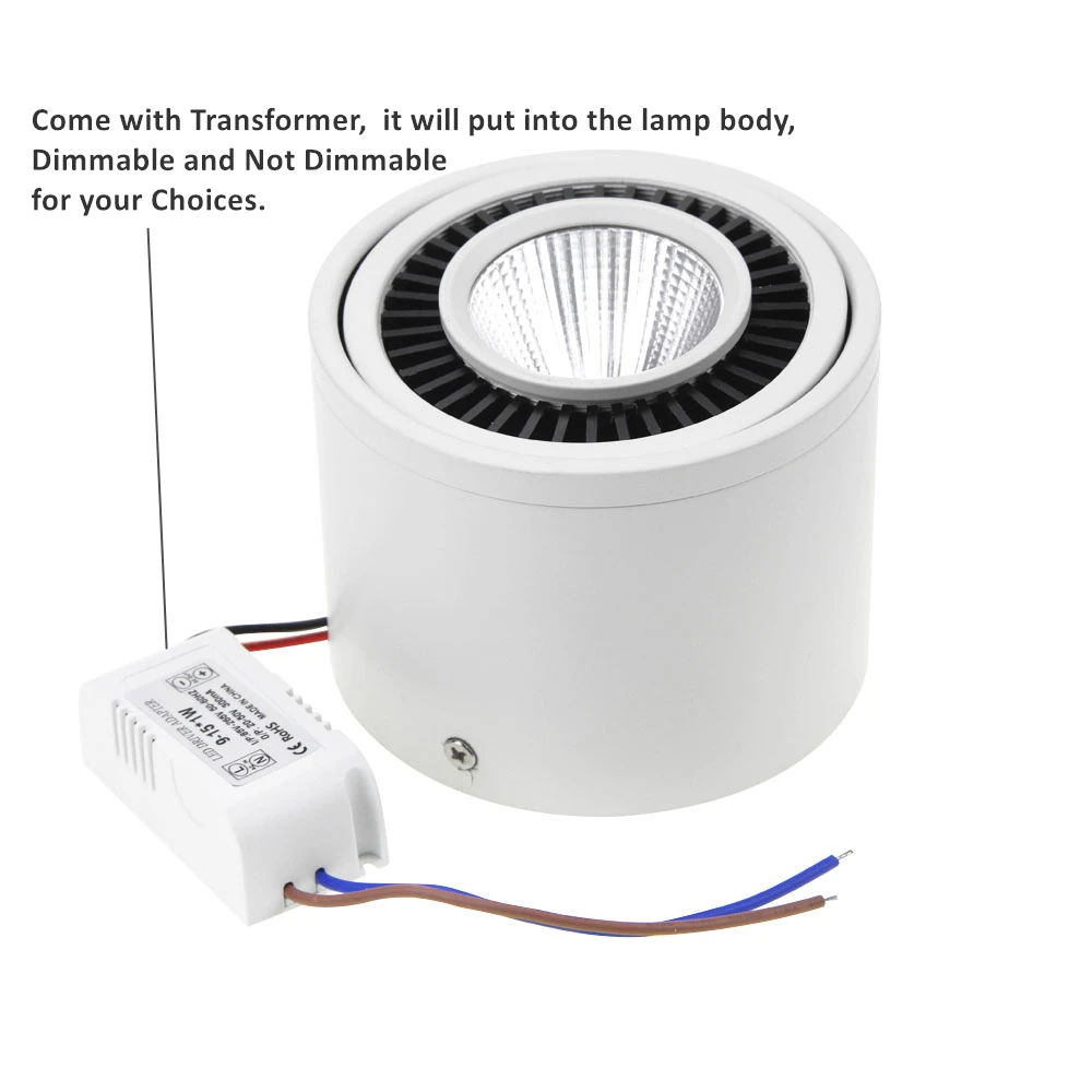 LED COB Spots Directional Adjustable Ceiling Light Surface Mounted Downlight  Spotlight for Hallway Display Kitchen Living Room