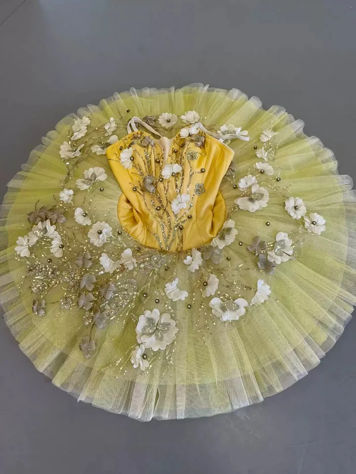 Nieuwe Ballet Tutu Jurk Geel Professioneel Ballet Tutu Vrouwen Lietard Kleding Kids Meisjes Volwassenen Zwaan Meer Ballerina Danskostuums