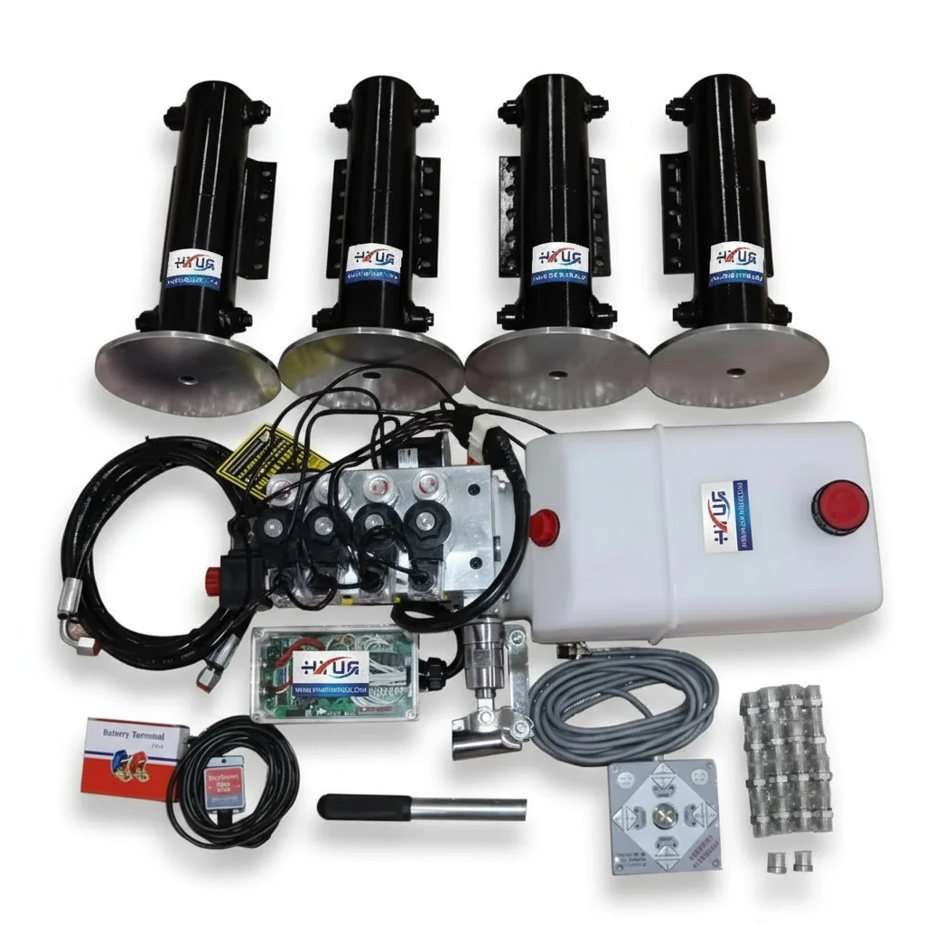 Double Acting Hydraulic Cylinder, Steel 100 kg DC AC Motor, Caravan Self-leveling System, Heavy Duty Industrial Replacement Part