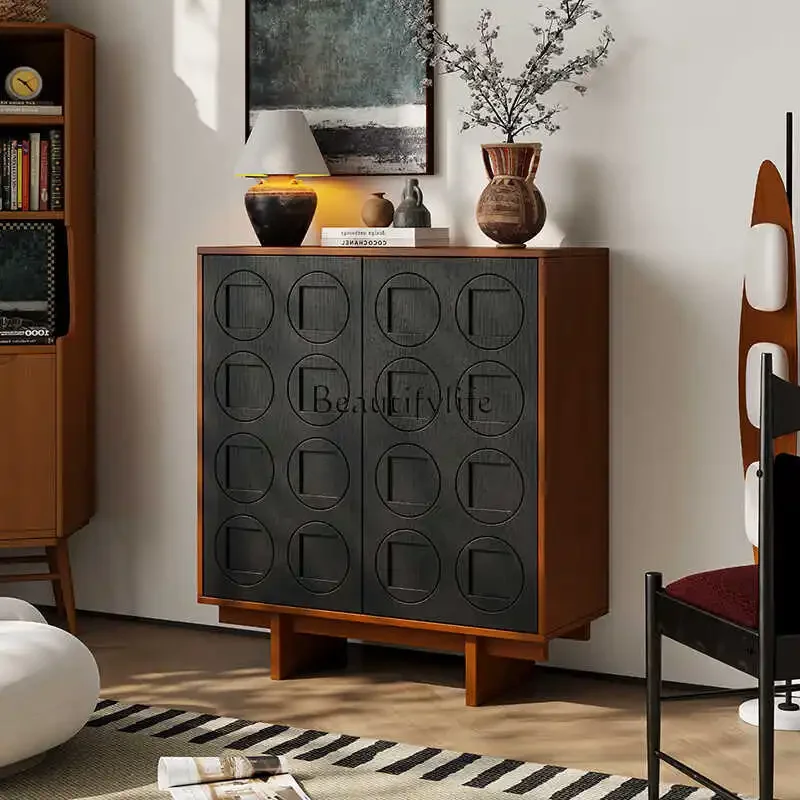 

American solid wood living room entrance entrance medieval storage reliable wall cabinet