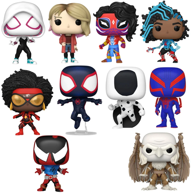 

10 см Funko POP Человек-паук: параллельная Вселенная кукла женщина-паук Майлз Гвен Скарлет Человек-паук украшение для рабочего стола модель куклы