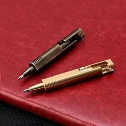 Yaratıcı Pirinç Tükenmez Kalem Retro İş İmza Kalem Açık Kamp Taktik EDC Yazma Araçları Ofis Okul Kırtasiye
