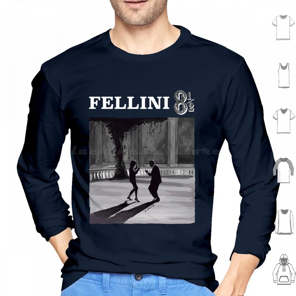 Fellini 8 1 / 2 Dance Scene Illustration Hoodies Long Sleeve La Vita Fellini Federico Fellini Italian Italiano Classic