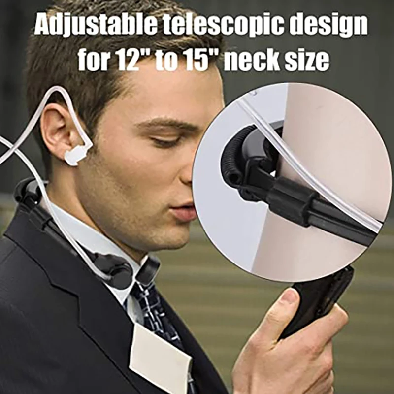 U94 PTT Walkie Talkie Headset 3.5mm Plug Telescopic Throat Shock Air Conductor Mic Headphones for Walkie Talkie Radio