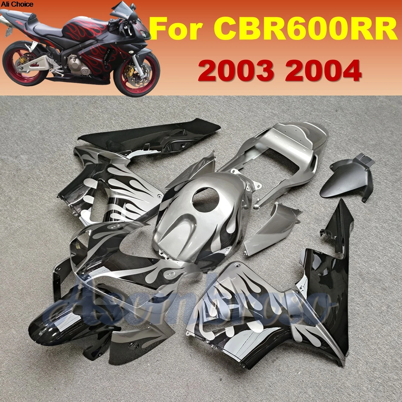 Flame Painted Fairing Kit For CBR 600RR 2003 2004 CBR600 RR 03 04 CBR600RR ABS Injection Bodywork Parts