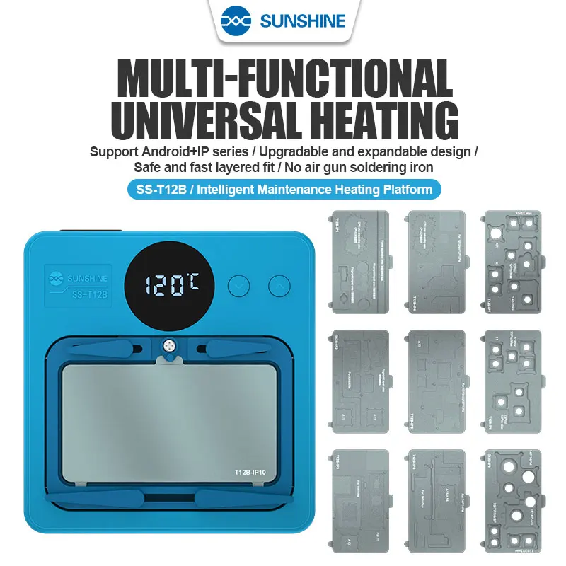 

SUNSHINE SS-T12B Intelligent Heating Platform for IP 7G-14ProMax and Android Digital Display Fast Heating Repair Station