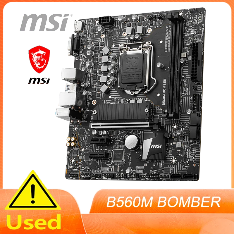 

MSI B560M BOMBER Motherboard Intel B560 LGA 1200 DDR4 M.2 Micro ATX VGA Core