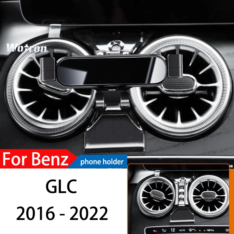 Support de téléphone de voiture pour Mercedes Benz GLC X253 2016-2022, navigation GPS spéciale par gravité, support mobile, support rotatif résistant à 360