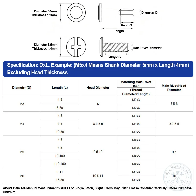 Chicago Screws A2 304 Stainless Steel Flat Head Screw Post Book Binding Rivet Nut Album Recipe Book Locking Screw M3 M4 M5 M6