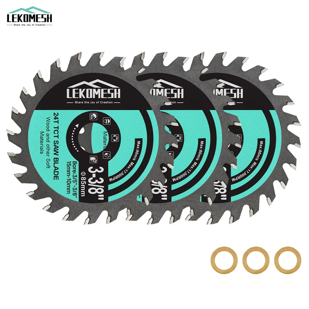 LEKOMESH 1/3/5/8Pcs 85mm TCT Hard Alloy Circular Saw Blade For Cutting Wood Plastic Fiberboard Ceramic Tile Granite Cutting Disc