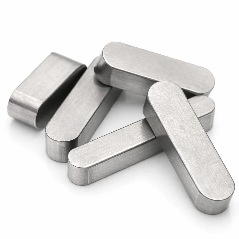 304 Stainless Steel Parallel Key Round End A Type Shaft Key M3-M16 for Motor Gear Pulley