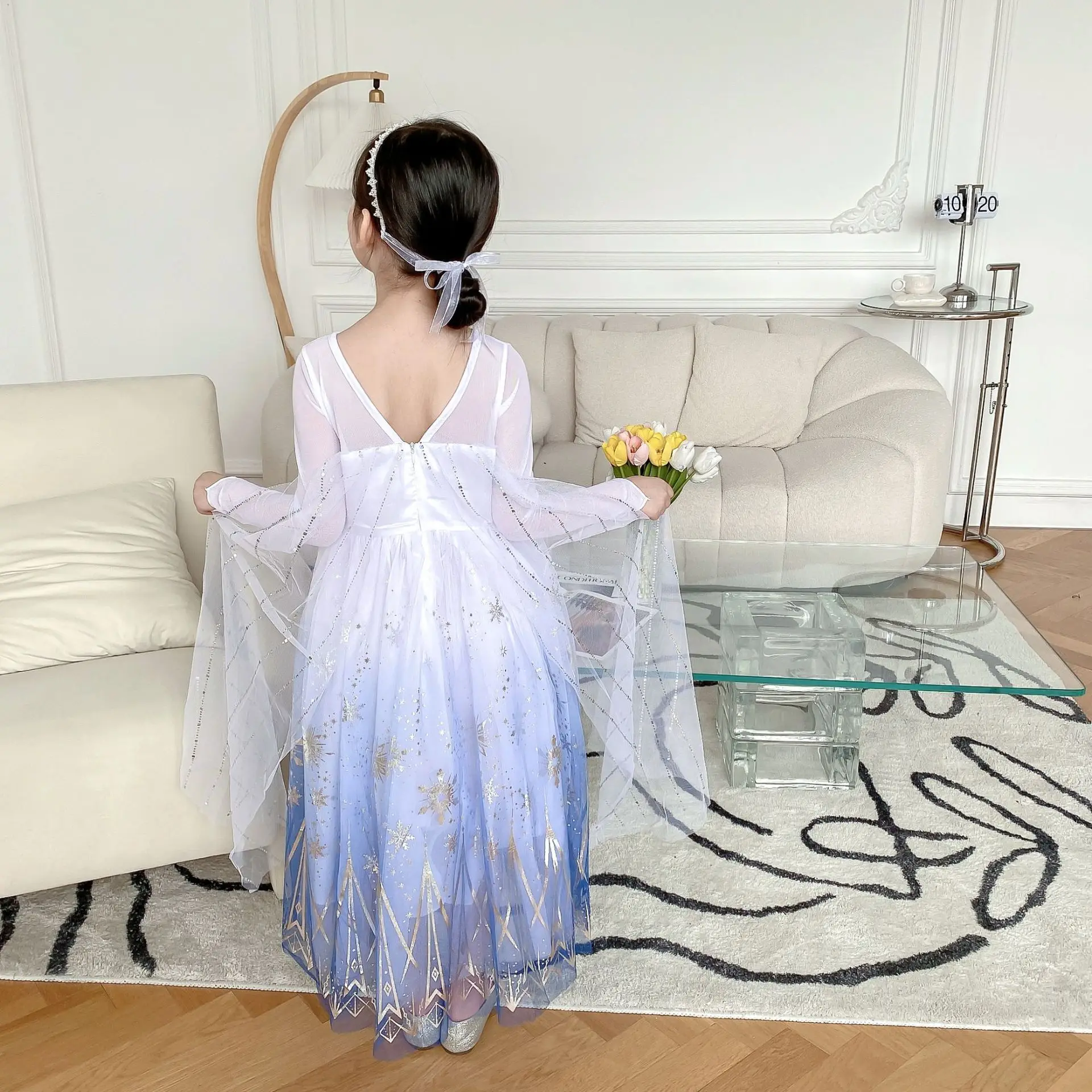 Frozen 2 Dress for Kids Girl Summer 2024 Birthday Party Children Elsa Ceremonial Dress Princess Cosplay Long Dresses 3-12 Years