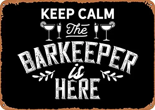 

Винтажный металлический знак Barkeeper is here, патентные художественные принты, ретро подарок, 8x12 дюймов