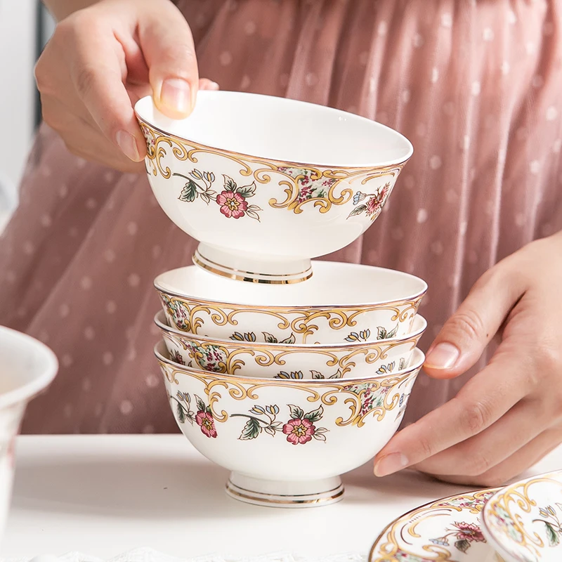 6pcs set, 4.5inch, bone china small food bowl, ceramic japanese rice bowl, porcelain rice bowl set. sauce serving bowl ice cream