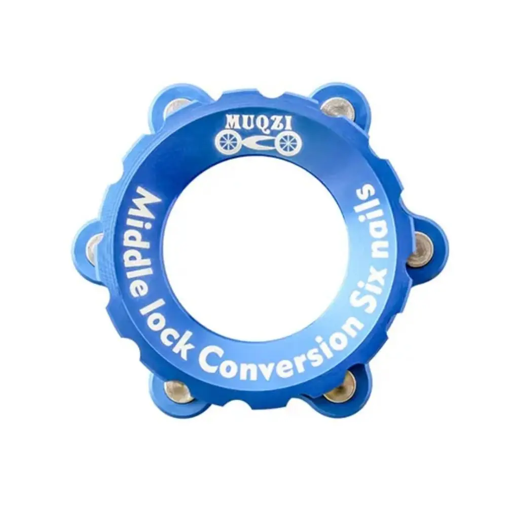 

6 Bolts Bike Centerlock Adapter 44mm Axis with Stainless Steel Washer Bike Hub Center Lock Conversion Tight Fit Aluminum Alloy