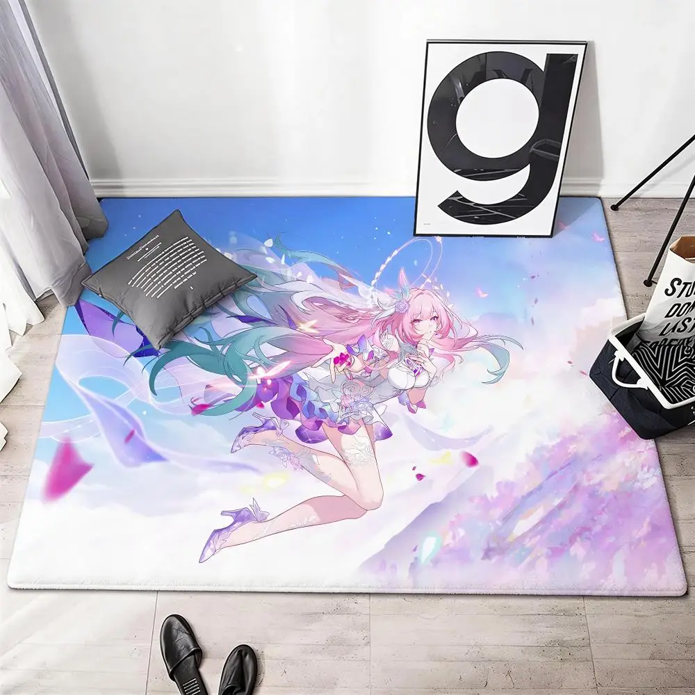 Game Honkai Star Rail Cyrene Floor Mat Soft Thickened Flannel Door Mat Non-Slip Living Room Rug Home Decor