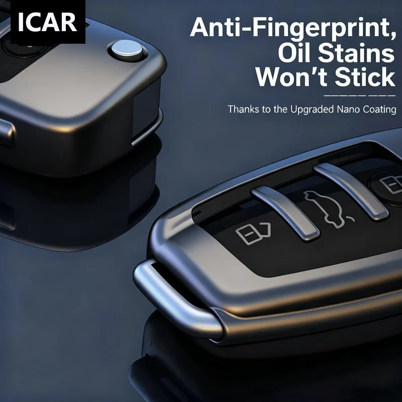 التيتانيوم الرمادي لأودي A1 A3 8P 8L A4 A5 B6 B7 A6 A7 C5 C6 4F Q3 Q5 Q7 Q8 TT S3 S4 S6 RS الوجه غطاء مفتاح السيارة الملحقات #3