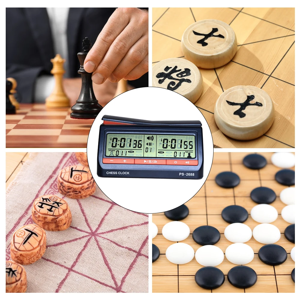 Digital Chess Clock LCD Screen ABS International Checkers Timer for Board Games and Chess Adult Board Games Accessories