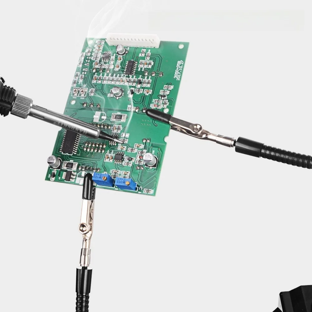 1pc Aluminum Helping Hands Station With Flexible Arms And Clips For Circuit Board Welding Jewelry Making Tool