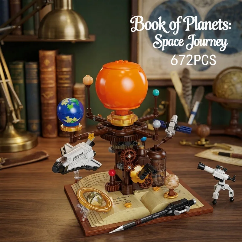 Idea Space Journey 3D Book Mini Block Space Exploration Solar System Construction Building Bricks Educational Toy For Gifts