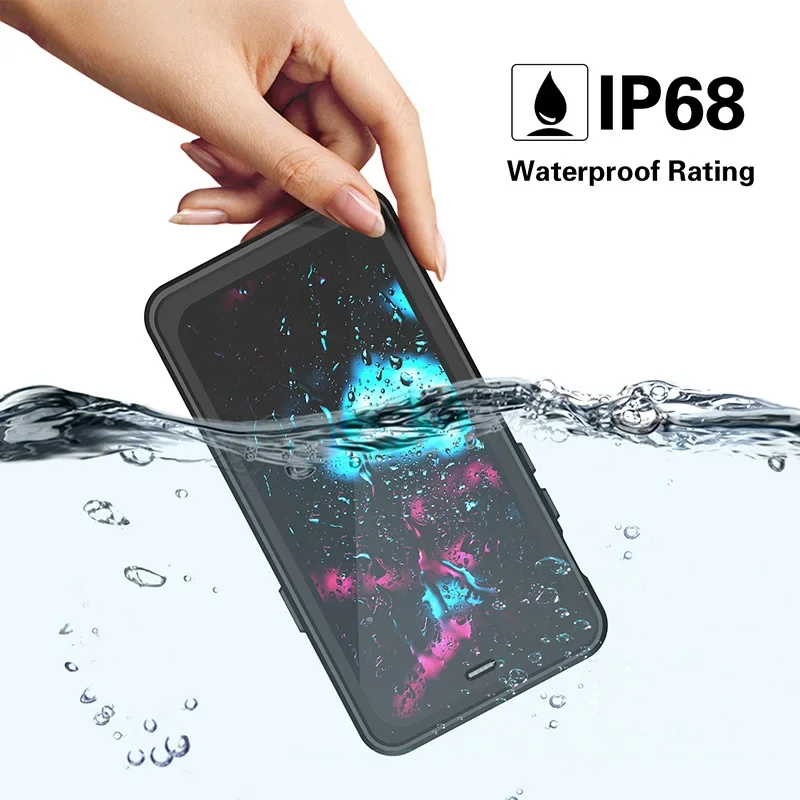 

For iPhone 12 Black Case 360 Full Body Snow Proof Underwater Case For iPhone 12 Pro Max Waterproof Case for iPhone 12 13 Pro Max