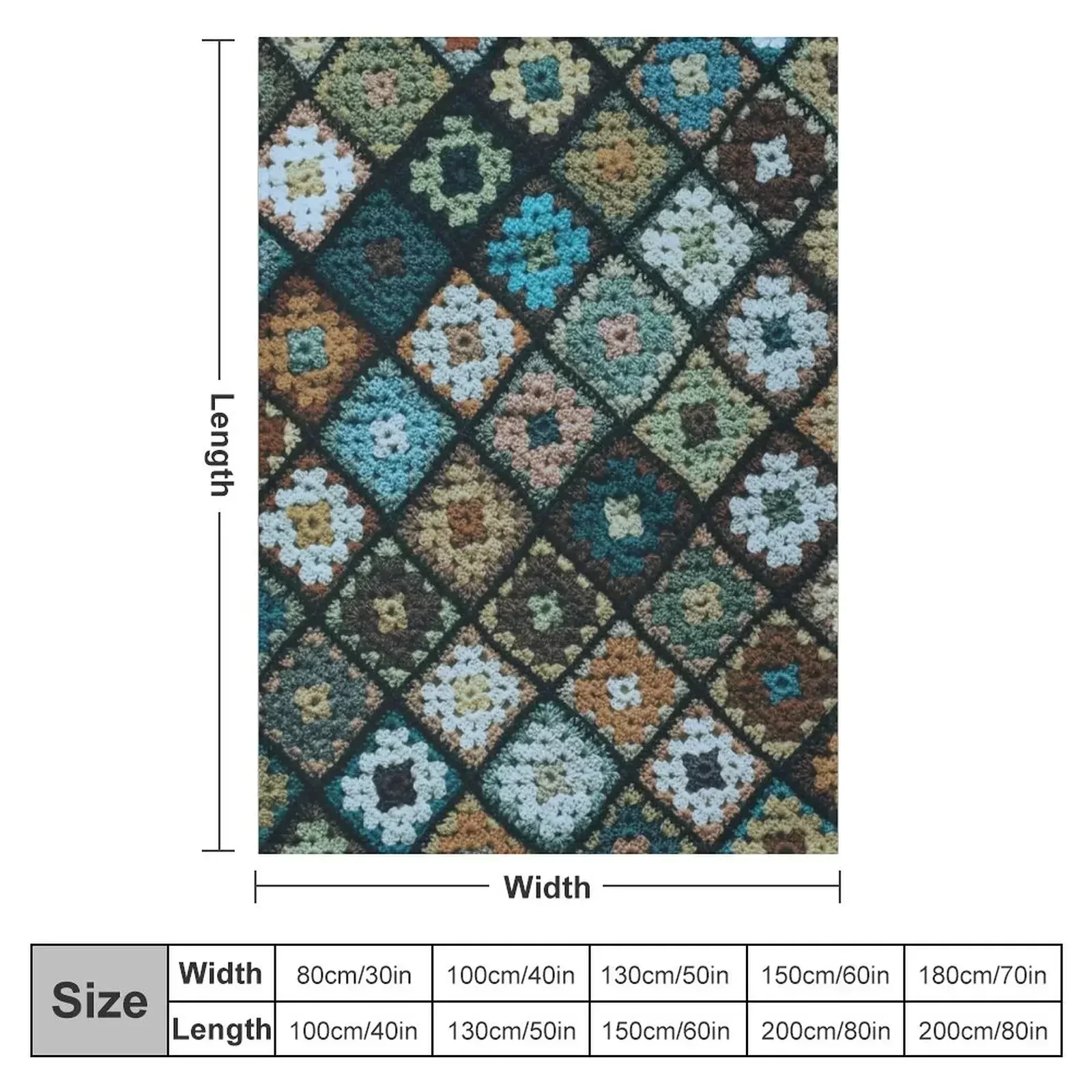 Crochet granny square pattern blue Throw Blanket manga Luxury Throw Luxury Designer Blankets