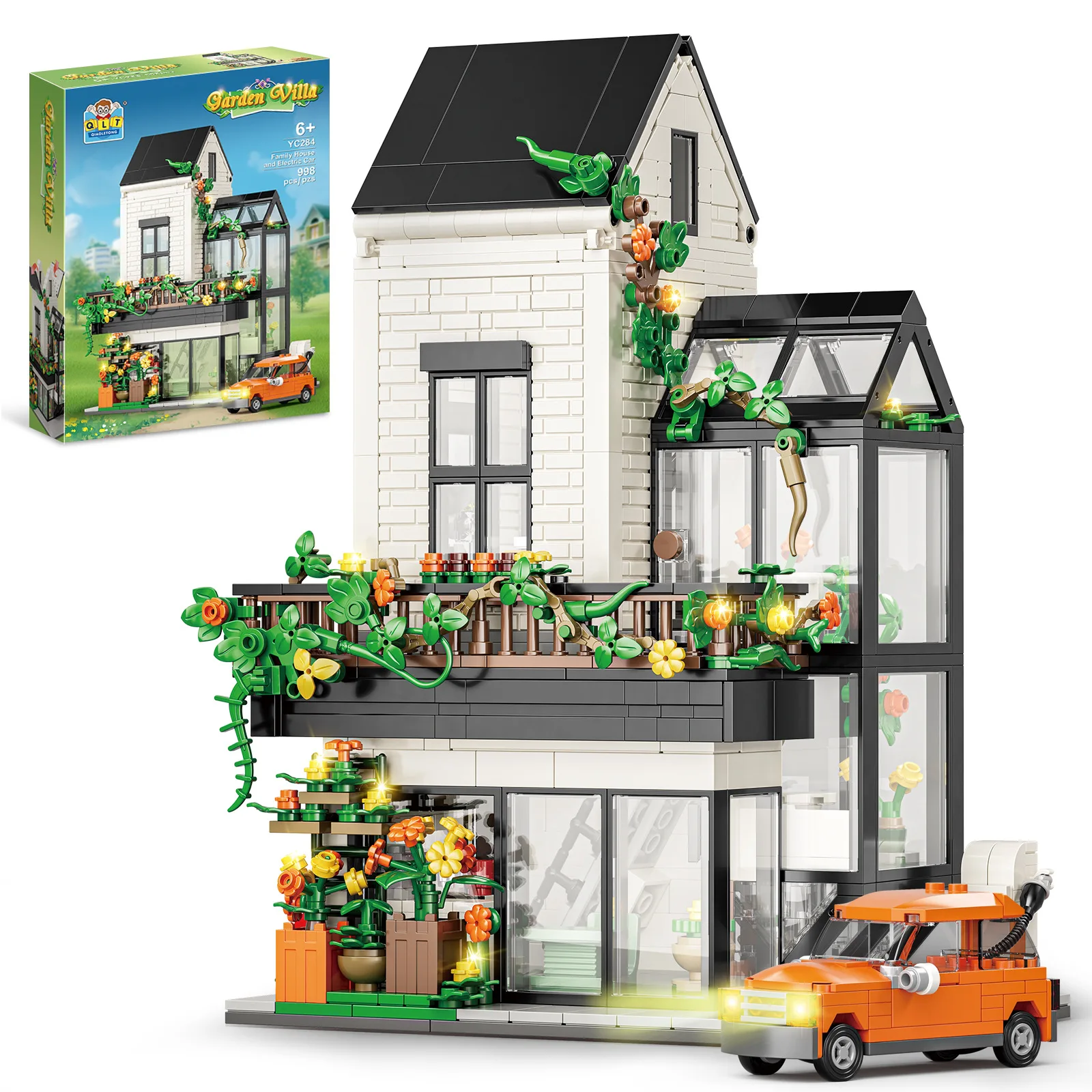 Compatible Lego Building Blocks Set Garden Villa Village Flowers Sunshine Greenhouse Cars Mini Toys Gifts Kids Adult Boys Girls