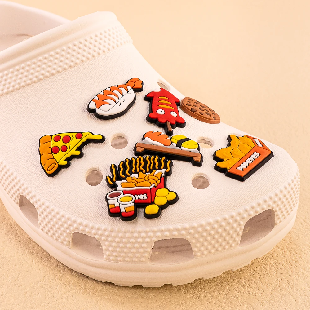 1/9/12 Stück süße Lebensmittel Sushi gebratenes Huhn Schuh Charms Schuh Dekorationen Pins für Frauen Männer Kinder Geschenk Sandale Zubehör Clog Schnalle – Detail 3