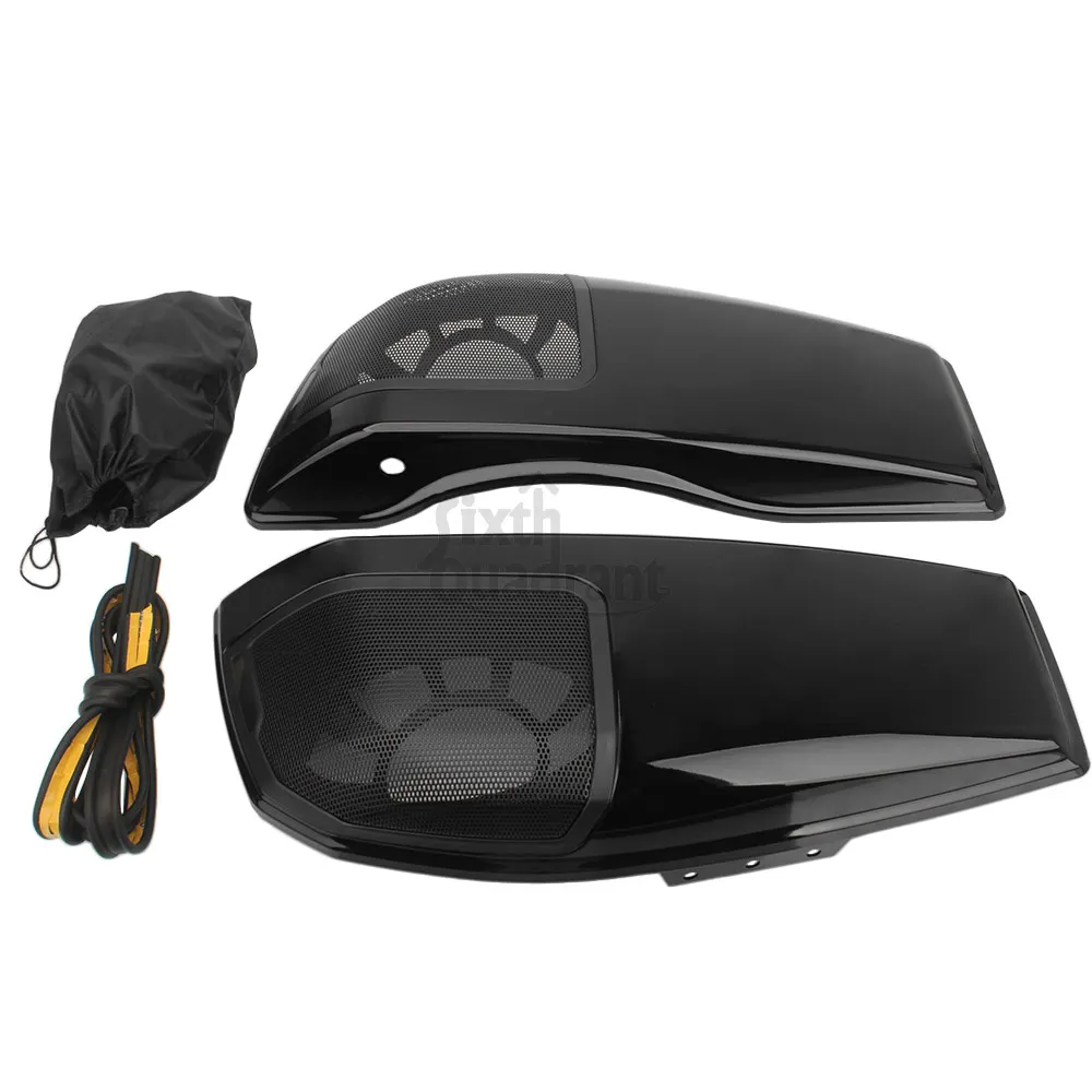 Motorcycle Saddlebag Lid Covers Glide 23up Abs Plastic Glossy Black Fits For Harley Touring Road Glide Street Glide 2023-2026