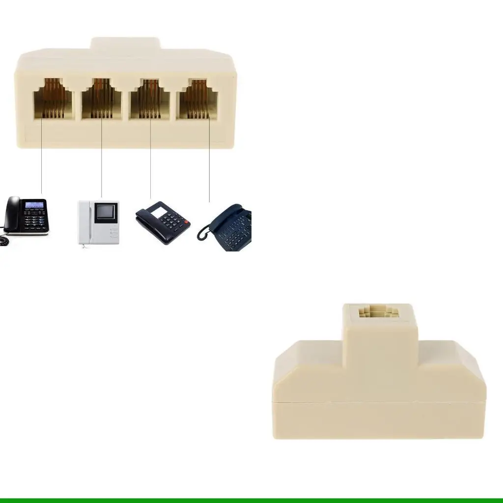U55C RJ11 Wall Adapter Phone Line Splitter Wall Plug 1 to 4 Modular Converter Adapter for Office Home Phone System