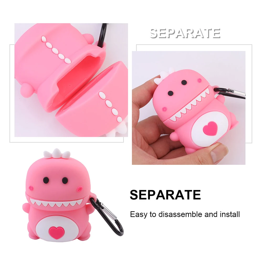 

2pcs Earphone Case Adorable Cartoon Silicone Protective Compatible 2 Portable Organizer Container Holder