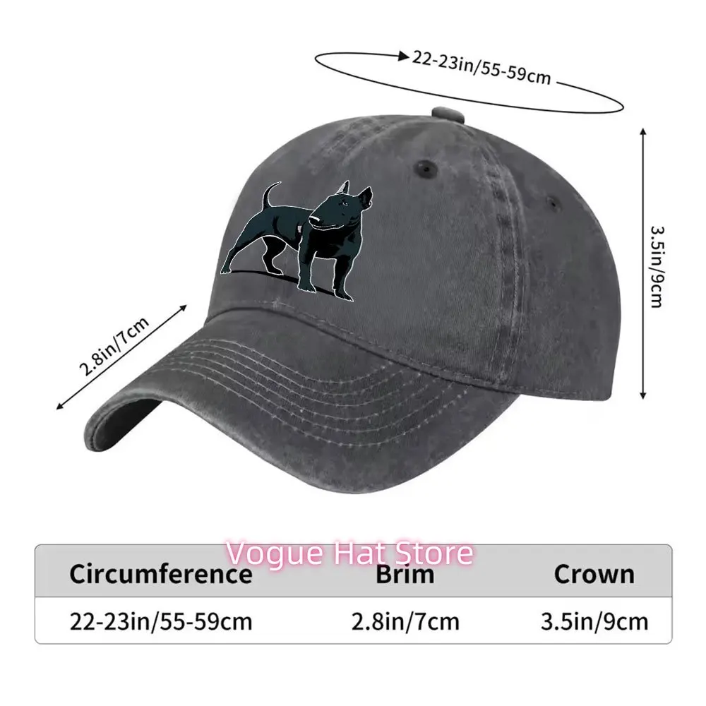 1pc Bull Terrier Print Washed Duckbill Baseball Cap - Lightweight Suitable for Golf, Casual Wear & Outdoor, Machine Washable Uni